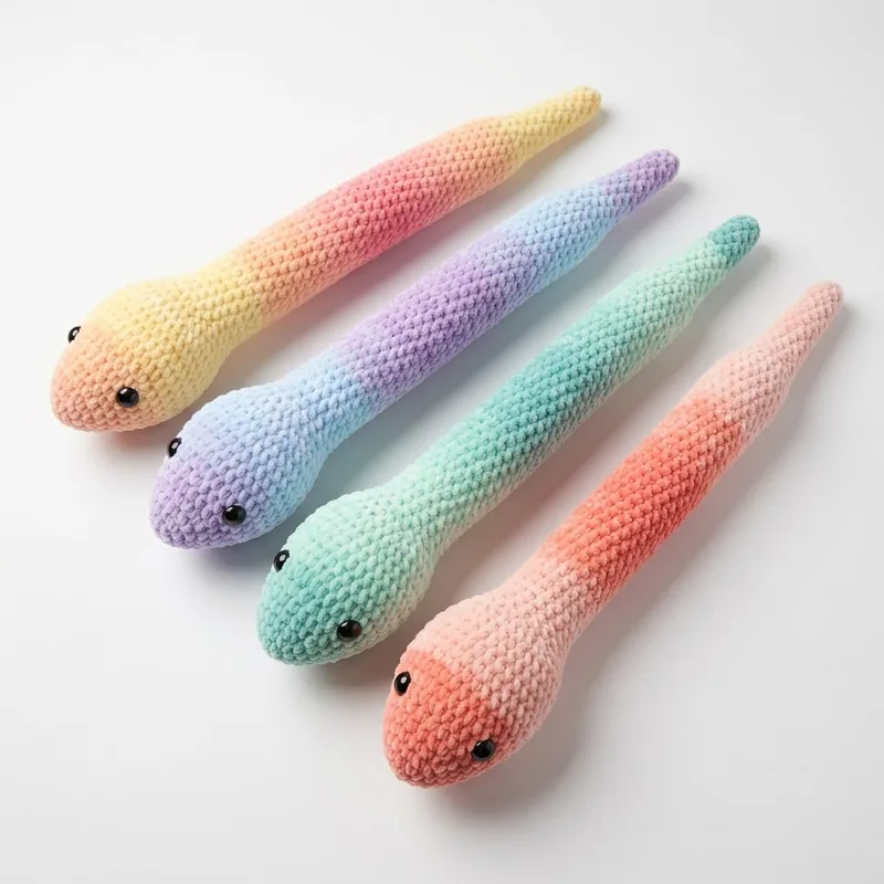 Peluche Serpent Pastel Arc-en-Ciel