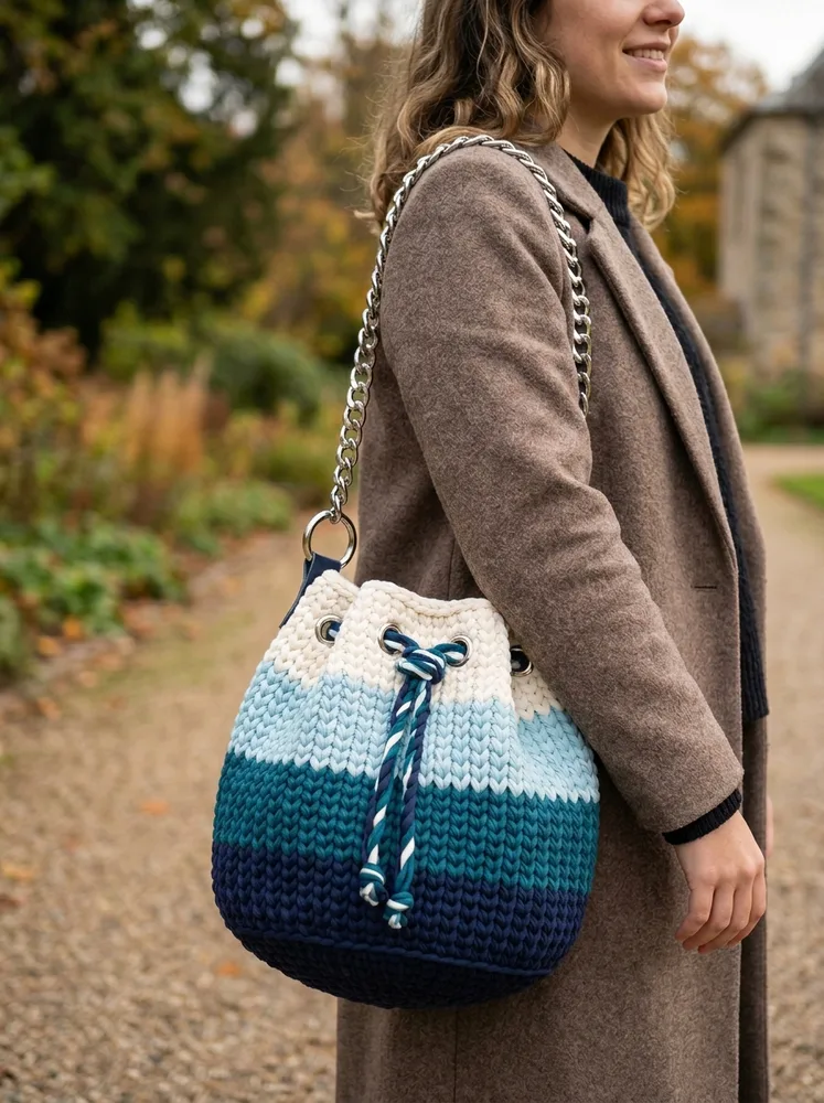Sac Pochon Cordon Bleu Océan Dégradé