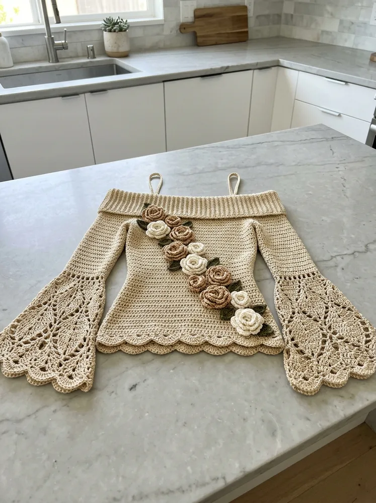 Blouse Champagne Or Manches Cloche