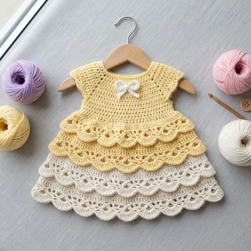 Robe Bébé Été Jaune Citron à Volants